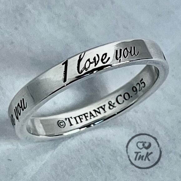 Tiffany & Co. Retired Notes "I Love You" Ring - Sterling Silver - Size 5.5 - Picture 6 of 16